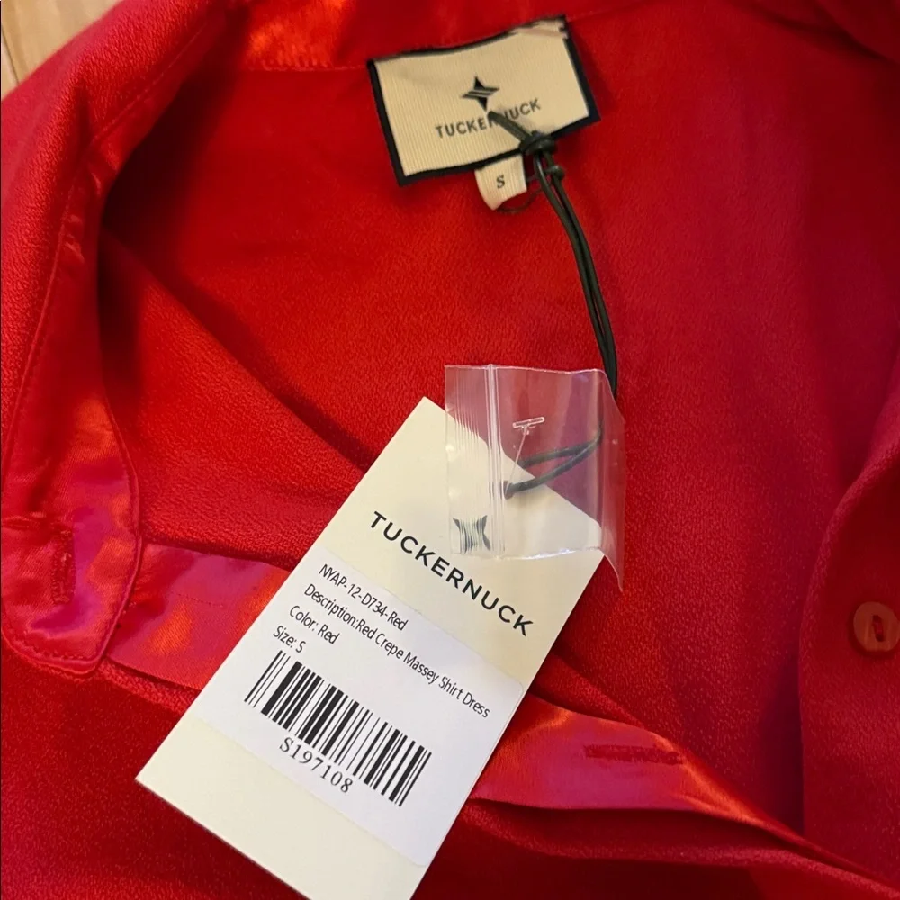 NWT Tuckernuck Red Crepe Massey Dress - Picture 2 of 6